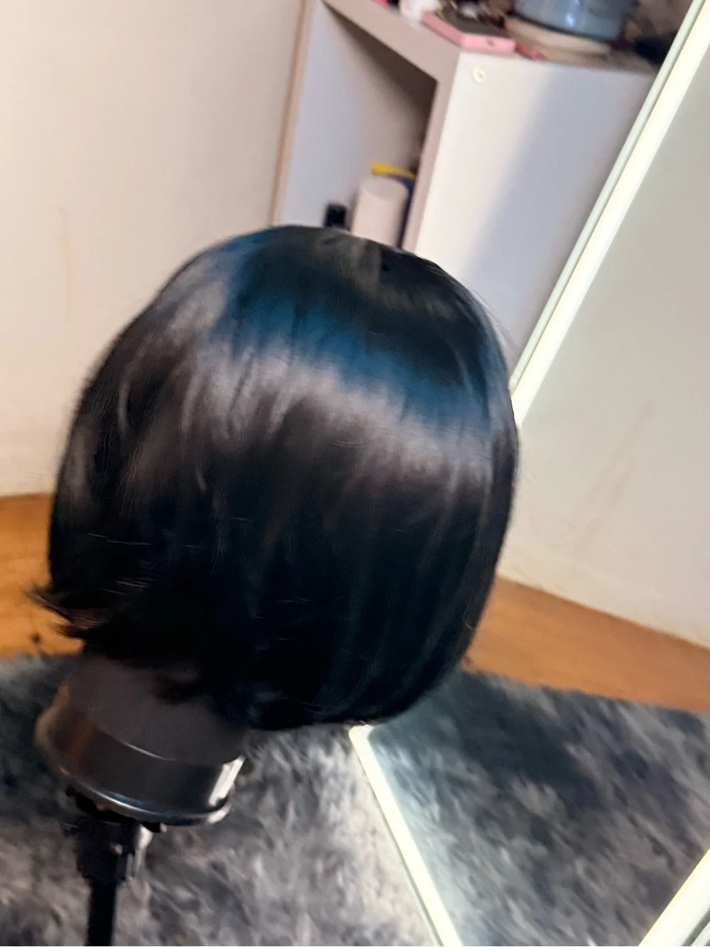 Short Black Bob Wig synthetic - Women Hair